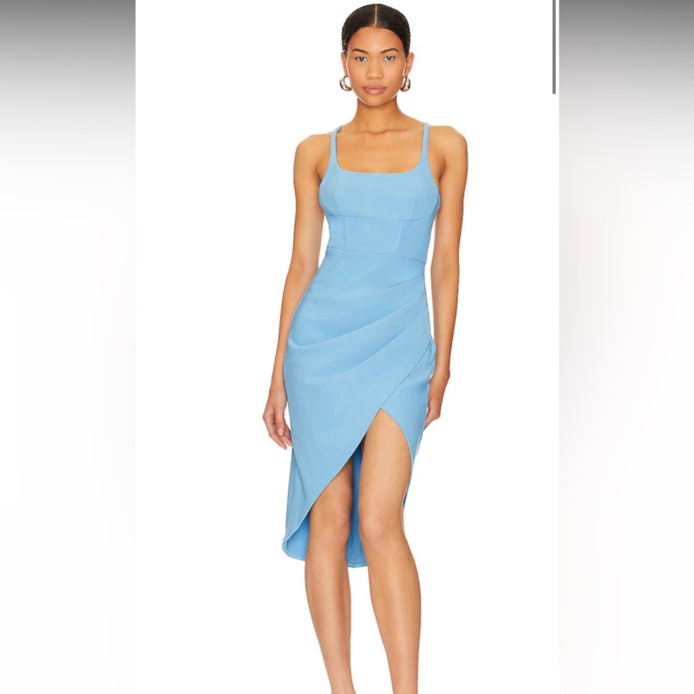 NWT REVOLVE LISETTE DRAPE MIDI DRESS SIZE SMALL